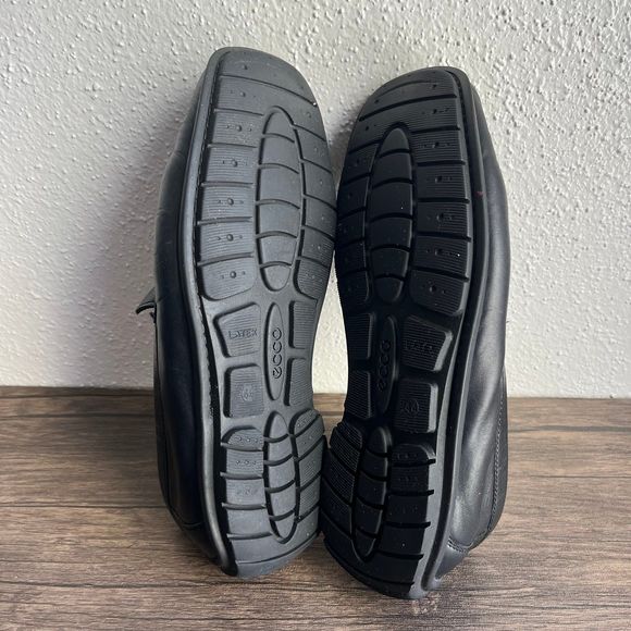 Ecco‎ Black Leather Casual Loafers Slip Ons Shoes Mens Size 44 / 10.5